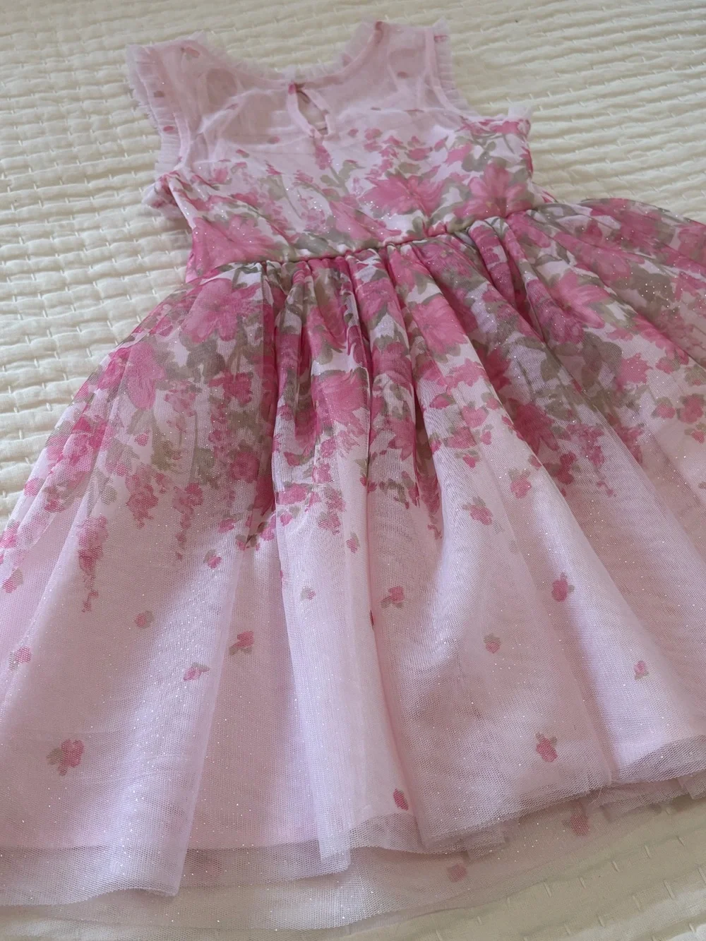 Zenzi Pink Floral Tulle Dress for Girls